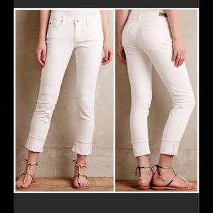 Ag Adriano Goldschmied slim White cuff jeans